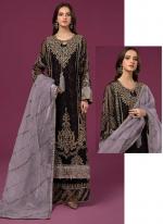 Georgette Lavender Eid Wear Embroidery Work Pakistani Suit